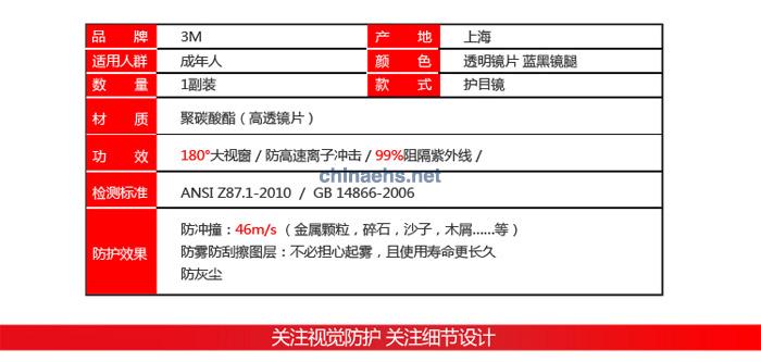 3M 10196超輕防紫外線防護眼鏡